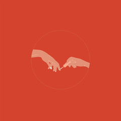 Manicure red vintage vector logo