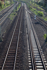 railway tracks  with crossing