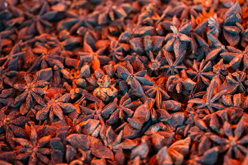 big star anise, asian spicy on local market