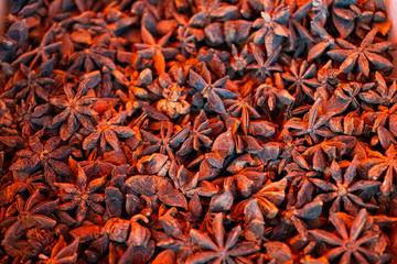 big star anise, asian spicy on local market