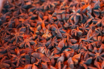 big star anise, asian spicy on local market