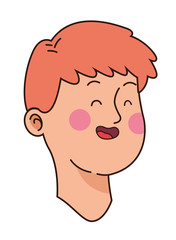 Teenager boy smiling face cartoon