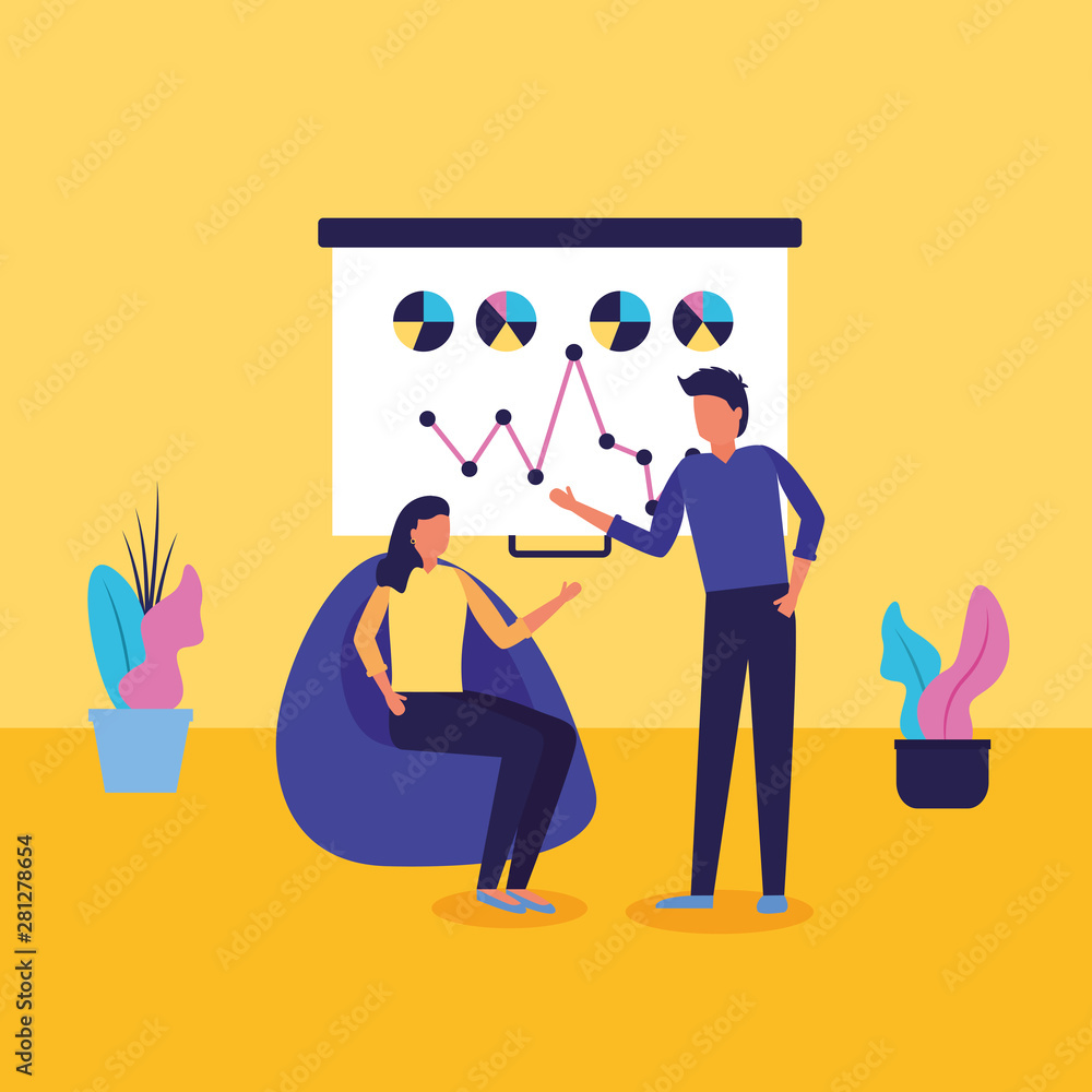 Poster workflow and infographic vector design