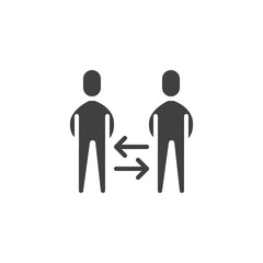 Experience exchange vector icon. filled flat sign for mobile concept and web design. Teamwork, cooperation, business glyph icon. Symbol, logo illustration. Vector graphics