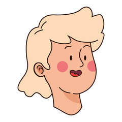 Teenager boy smiling face cartoon
