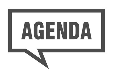 agenda sign. agenda square speech bubble. agenda