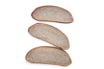 Fototapeta na wymiar oat bread slices isolated on white background