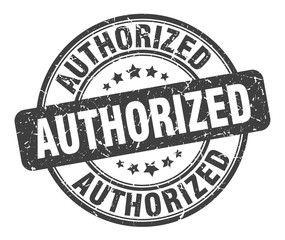 authorized stamp. authorized round grunge sign. authorized