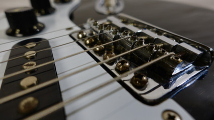 electric guitar tremolo . closeup