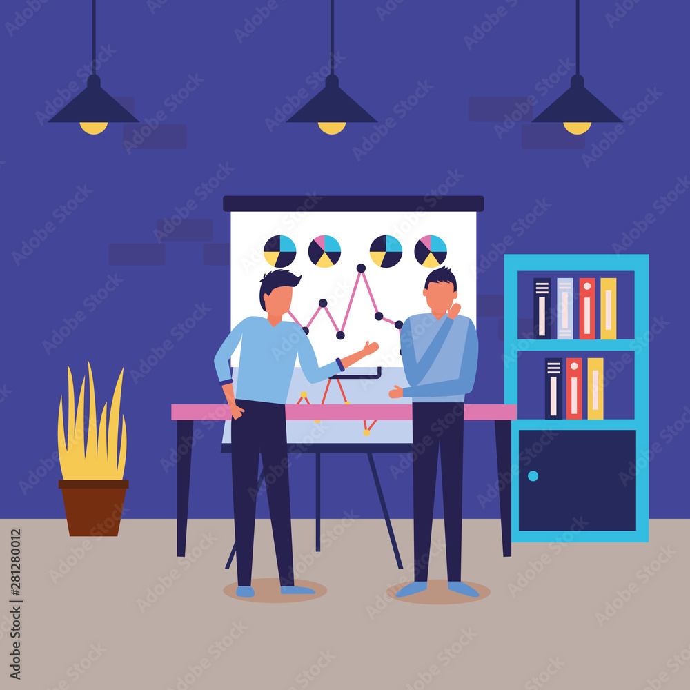 Poster workflow and infographic vector design