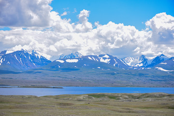 Landscape taken from Lake Khoton near the Altai Mountains in Mongolia.