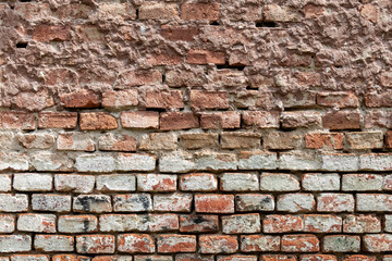 Old Weathered Red Bricks Wall Texture