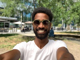 Fototapeta premium Beautiful black man outside