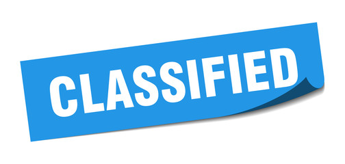classified sticker. classified square isolated sign. classified
