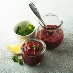 Homemade cherry sauce