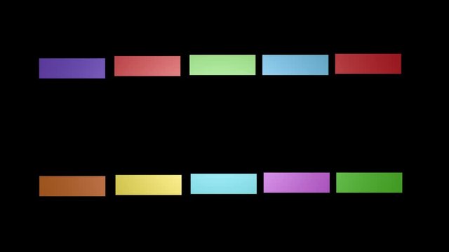 Multicolored 3d frames on black background, video background with 3d boxes rotating in horizontal and vertical axis, full HD movie