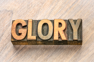 glory word in wood type