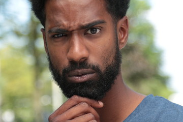Fototapeta premium Beautiful black man outside