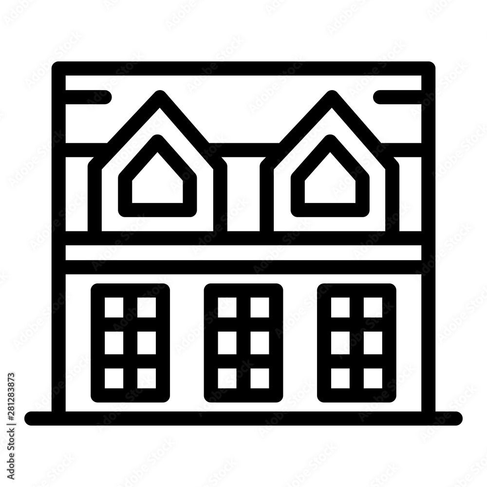Poster house with attic icon. outline house with attic vector icon for web design isolated on white backgro