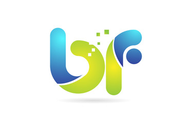 bf b f blue green combination alphabet letter logo icon design - obrazy, fototapety, plakaty
