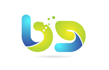 bg b g blue green combination alphabet letter logo icon design