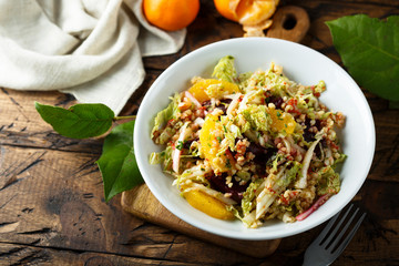 Cabbage salad with orange and beetroot