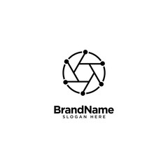 Fototapeta premium Technology Lens and Camera Logo Design Inspiration