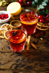 Traditional homemade berry punch with spices