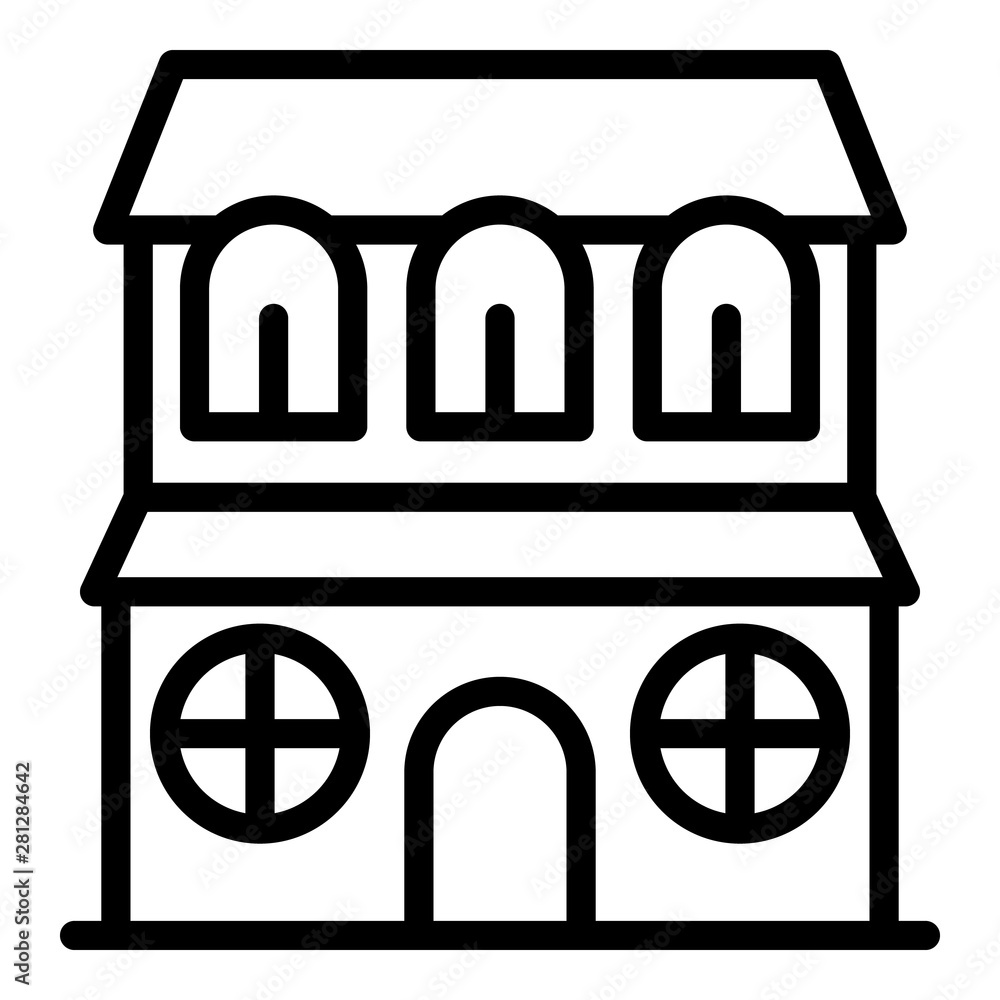 Poster house with round windows icon. outline house with round windows vector icon for web design isolated 