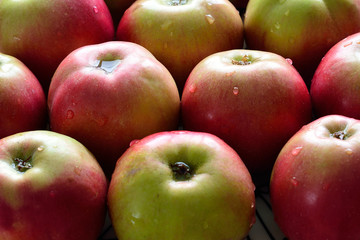 apples on black background