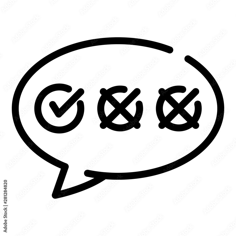 Poster chat bubble with checkboxes icon. outline chat chat bubble with checkboxes vector icon for web desig