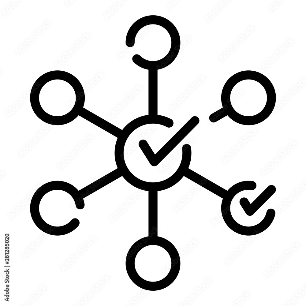 Poster checkboxes flower icon. outline checkboxes flower vector icon for web design isolated on white backg