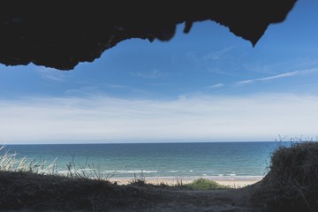 View from a German bunker at Omaha Beach, Normandy France 