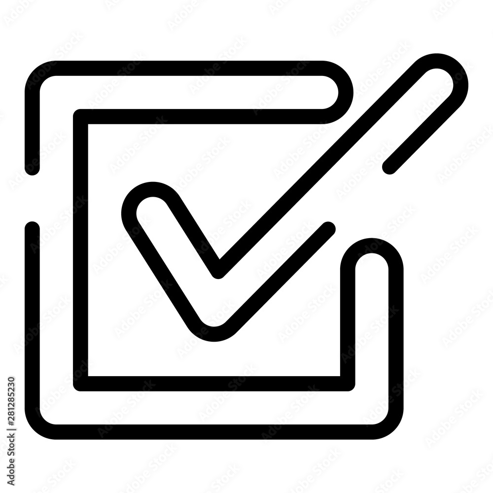 Poster checkbox closeup icon. outline checkbox closeup vector icon for web design isolated on white backgro