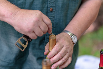 Opening Bottle of Wine By Hand