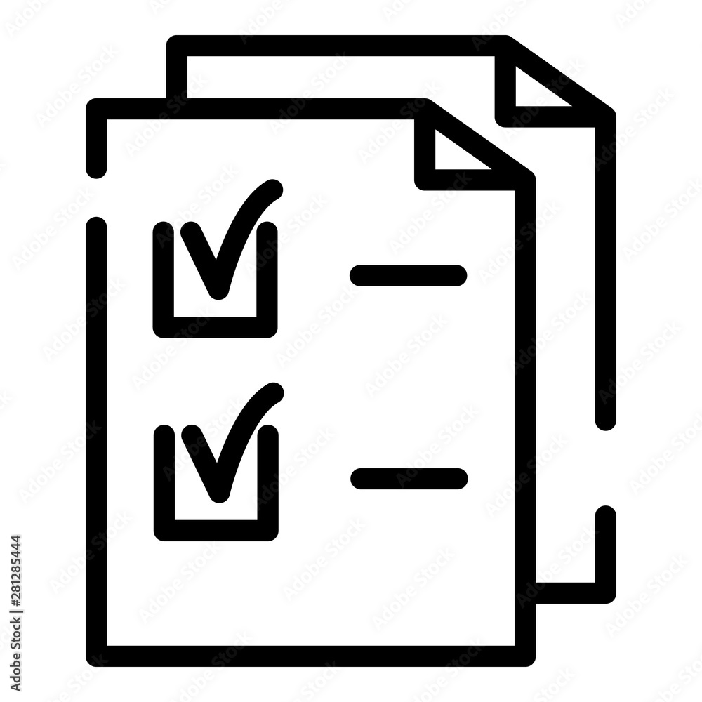 Poster check sheets icon. outline check sheets vector icon for web design isolated on white background