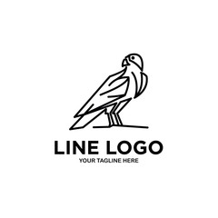 Abstract Bird Logo Design Creative Line Vector