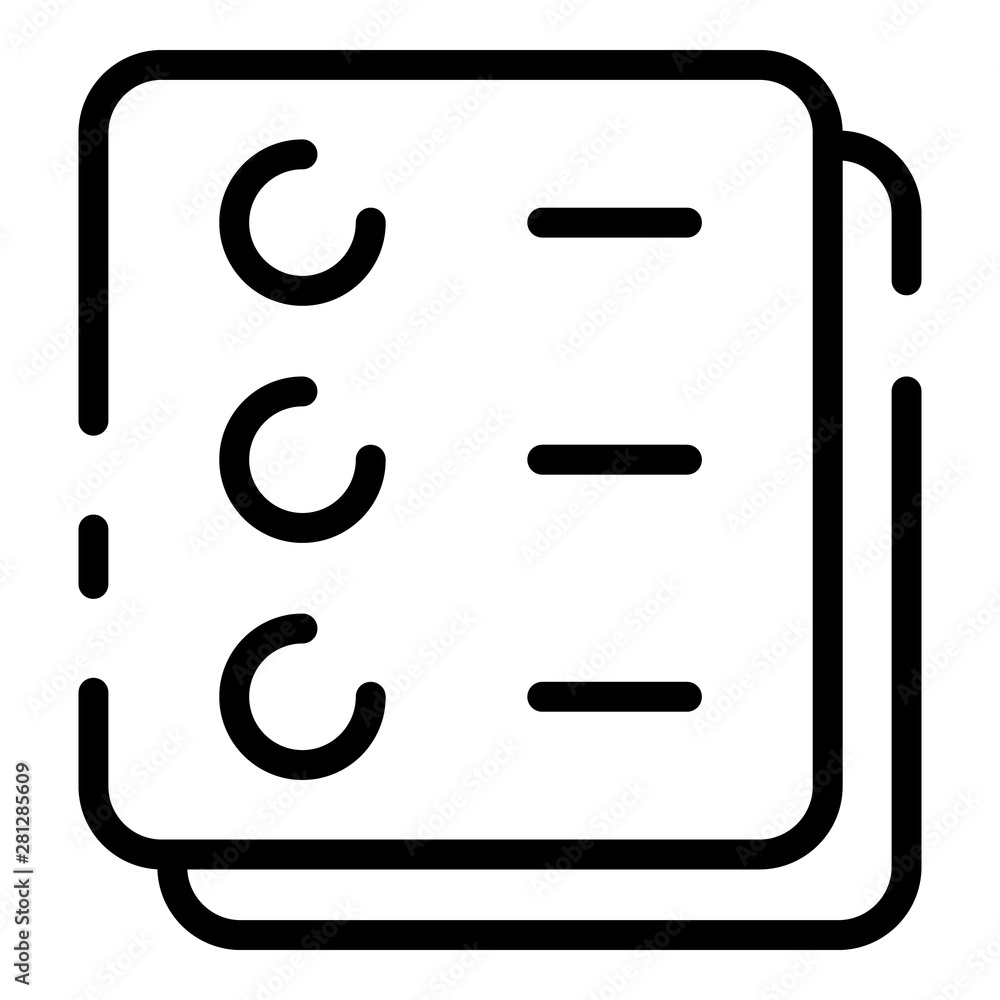 Poster examination form icon. outline examination form vector icon for web design isolated on white backgro