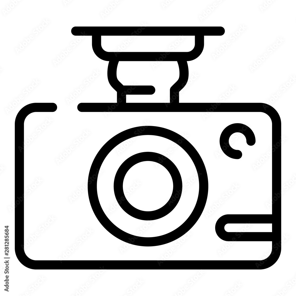 Poster surveillance camera icon. outline surveillance camera vector icon for web design isolated on white b