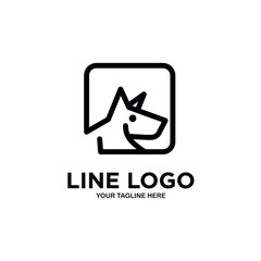 Abstract Dog Logo Design Creative Line Vector