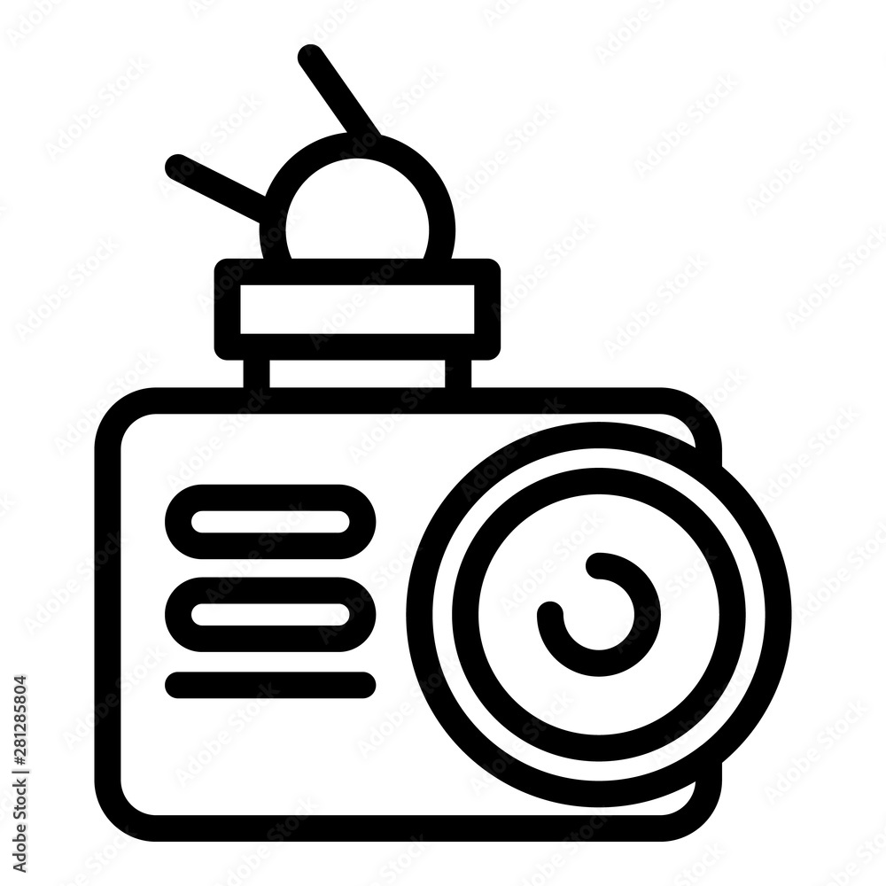 Poster outdoor camera front view icon. outline outdoor camera front view vector icon for web design isolate