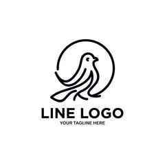 Fototapeta na wymiar Abstract Bird Logo Design Creative Line Vector