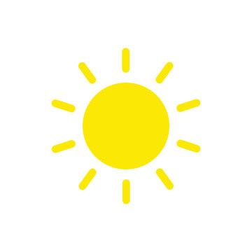 Sun icon vector isolated, sun symbol