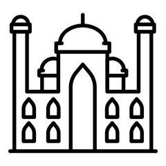 Arab palace icon. Outline arab palace vector icon for web design isolated on white background
