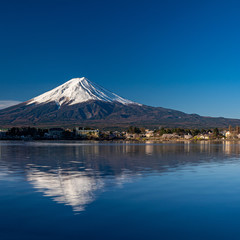 Obraz premium Mt. Fuji at kawaguchiko Fujiyoshida, Japan.