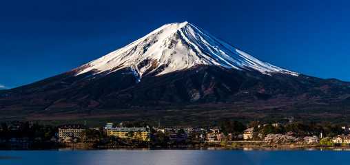 Fototapeta na wymiar Mt. Fuji at kawaguchiko Fujiyoshida, Japan.