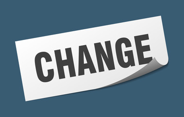 change sticker. change square isolated sign. change