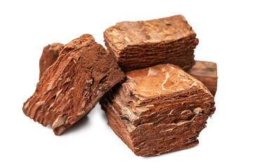 pine bark primer for orchids isolated on white background