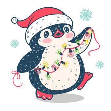 funny cartoon penguin