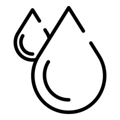 Two drops of blood icon. Outline two drops of blood vector icon for web design isolated on white background